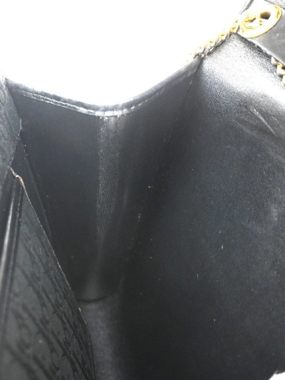 CHRISTIAN DIOR Trotter Pattern 2way Clutch Hand Bag Canvas Leather Black 38KC787 - Picture 11 of 15